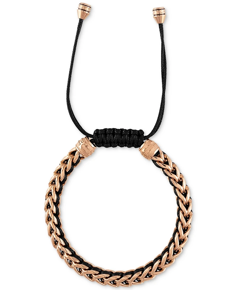 Bulova Rose Gold-Tone Ip Stainless Steel Cord Woven Slider Bracelet