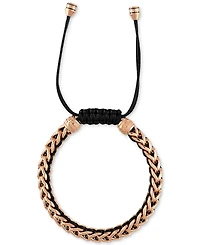 Bulova Rose Gold-Tone Ip Stainless Steel Cord Woven Slider Bracelet