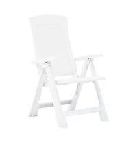 Patio Reclining Chairs 2 pcs Plastic White