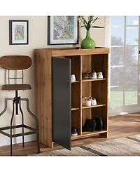 Baxton Studio Caspian Modern and Contemporary 43.3" Two-Tone and Finished Wood Shoe Cabinet