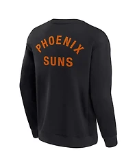 Men's and Women's Fanatics Signature Black Phoenix Suns Super Soft Fleece Oversize Arch Crew Pullover Sweatshirt