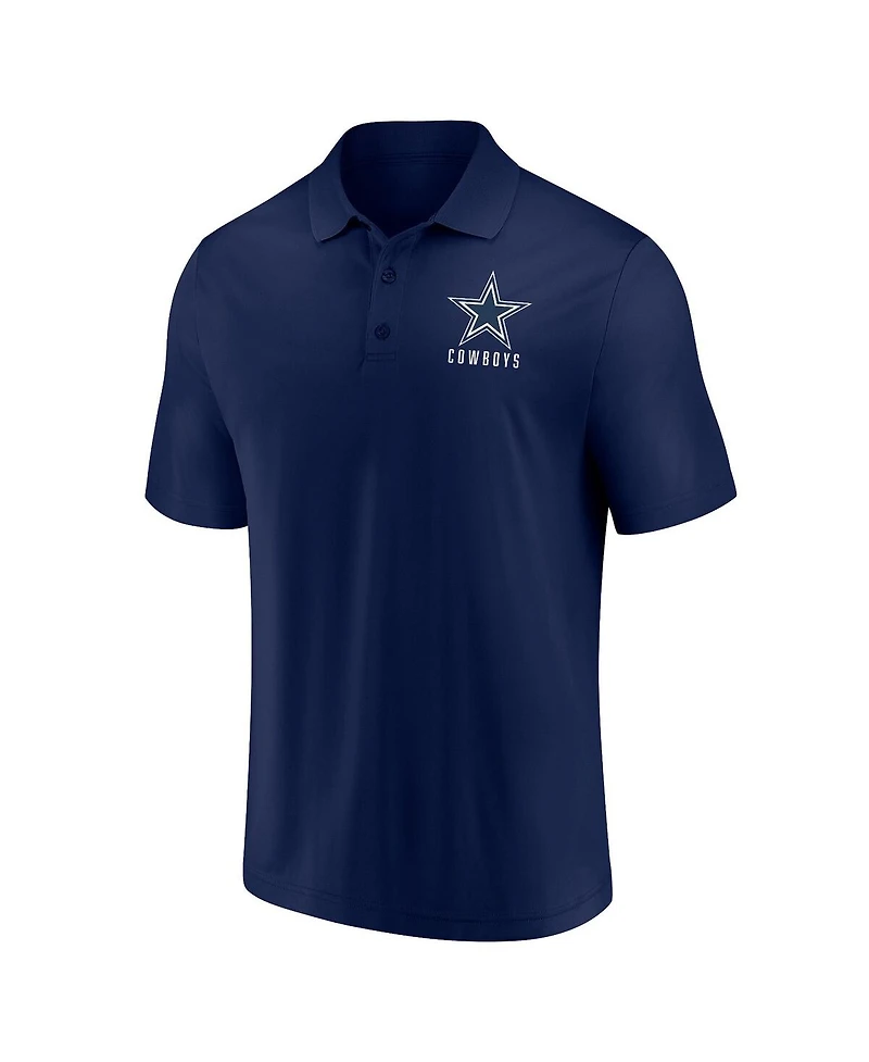 Men's Fanatics White, Navy Dallas Cowboys Lockup Two-Pack Polo Shirt Set