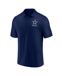 Men's Fanatics White, Navy Dallas Cowboys Lockup Two-Pack Polo Shirt Set