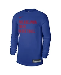 Men's and Women's Nike Royal Philadelphia 76ers 2023/24 Legend On-Court Practice Long Sleeve T-shirt