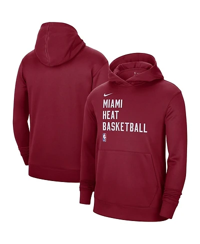 Men's and Women's Nike Red Miami Heat 2023/24 Performance Spotlight On-Court Practice Pullover Hoodie