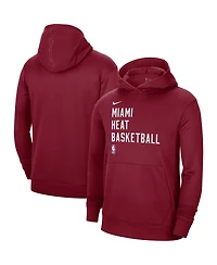 Men's and Women's Nike Red Miami Heat 2023/24 Performance Spotlight On-Court Practice Pullover Hoodie
