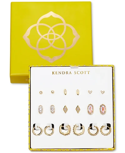 Kendra Scott 9-Pc. Set Assorted Crystal Stud & Hoop Earrings