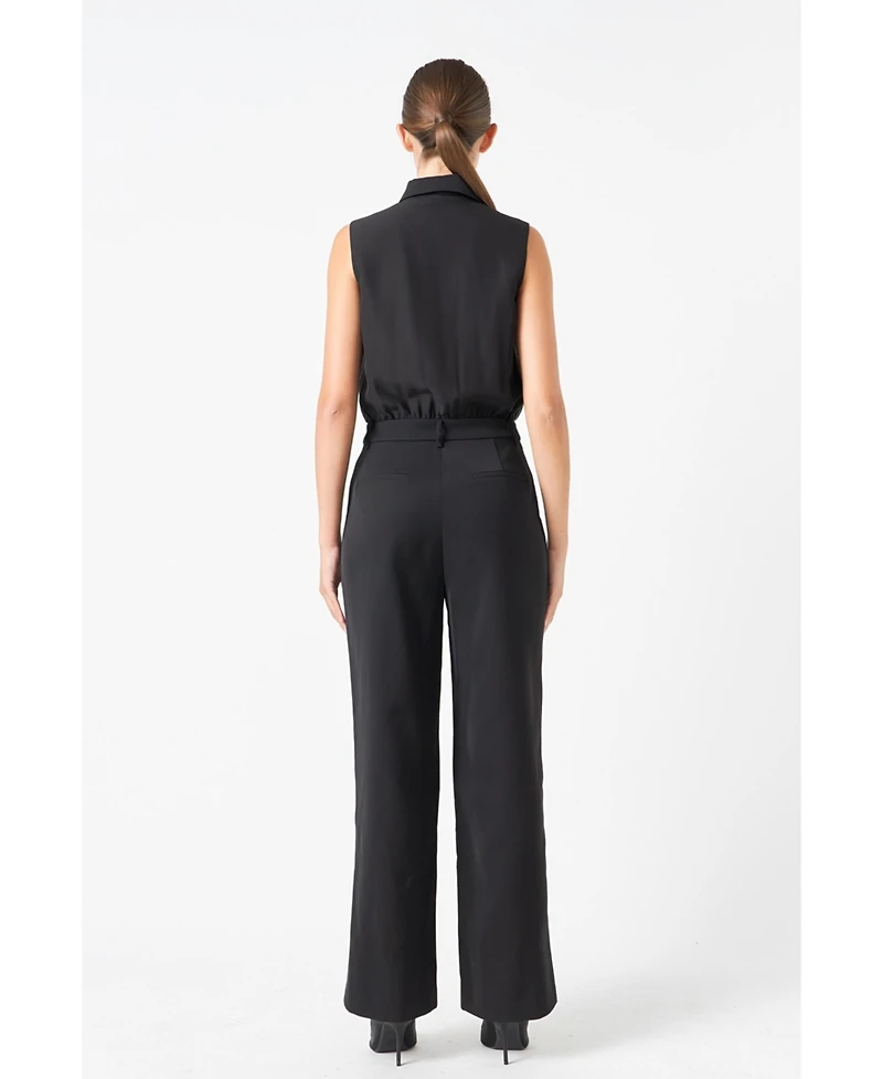 Women's Sleeveless Ruffle Jumpsuit