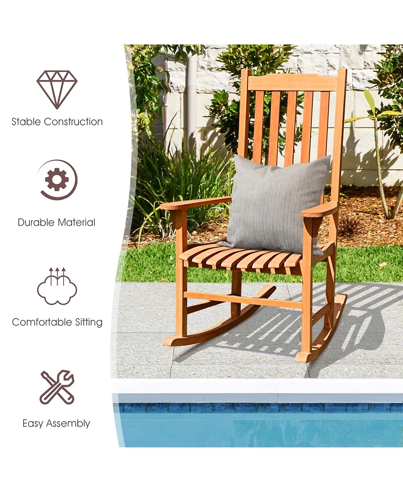 Outdoor Rocking Chair Single Rocker for Patio Deck