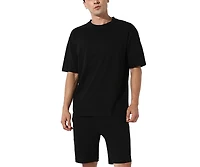 Campus Sutra Men's Oversized Solid Black Casual Co-Ord Set