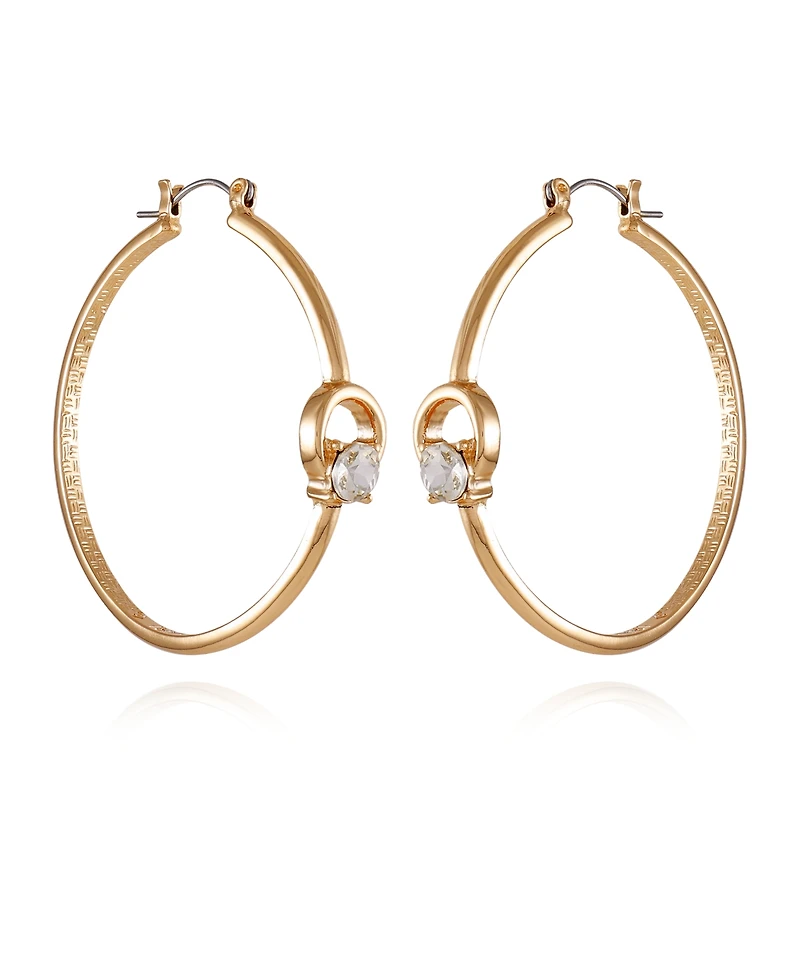 T Tahari Gold-Tone Thick Band Hoop Earrings