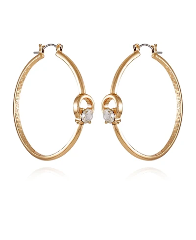 T Tahari Gold-Tone Thick Band Hoop Earrings