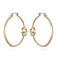 T Tahari Gold-Tone Thick Band Hoop Earrings