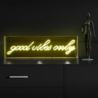 Jonathan Y Good Vibes Only Contemporary Glam Acrylic Box Usb Operated Led Neon Light