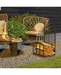 Homcom Indoor Outdoor Firewood Rack with Tools,
