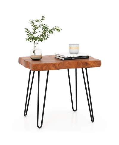 1 Pc Rectangular End Table Accent Side Reclaimed Teak Wood Plant Stand