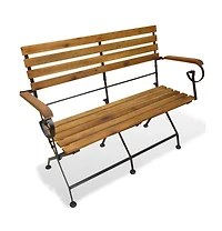 Folding Patio Bench 44.1" Solid Wood Acacia