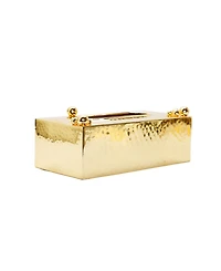 Classic Touch Hammered Tissue Box with Ball Design