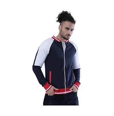 Campus Sutra Men's Multicolor Zip-Front Jacket With Raglan Sleeve