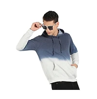 Campus Sutra Men's Blue & Grey Pullover Ombre Sweatshirt With Ribbed Hem