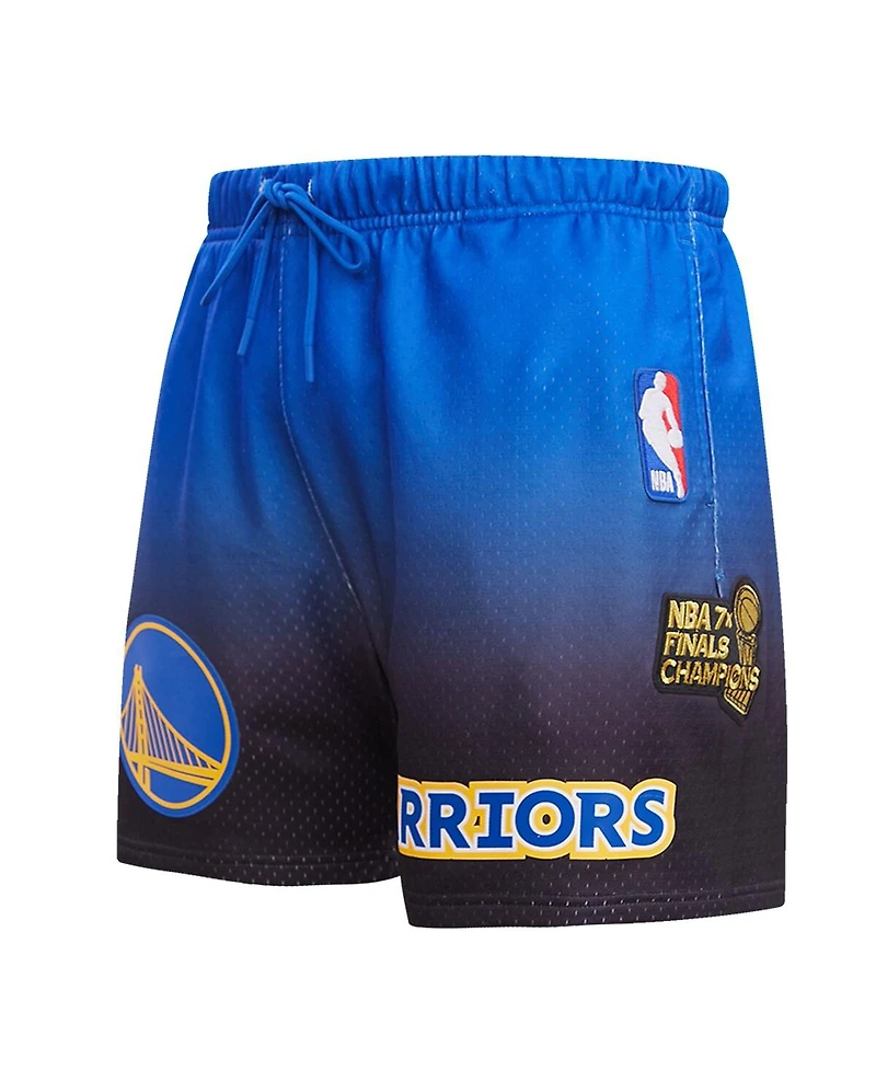 Men's Pro Standard Royal, Black Golden State Warriors Ombre Mesh Shorts