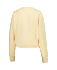 Women's League Collegiate Wear Cream Indiana Hoosiers Timber Cropped Pullover Sweatshirt