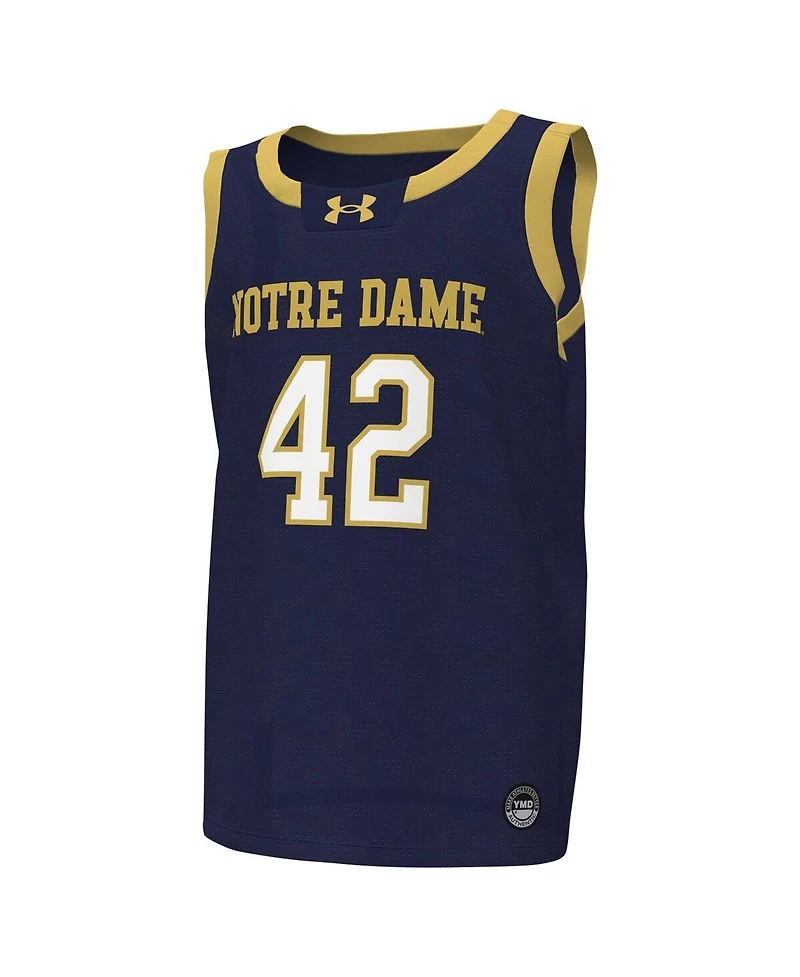 Big Boys Under Armour #42 Navy Notre Dame Fighting Irish Replica Basketball Jersey