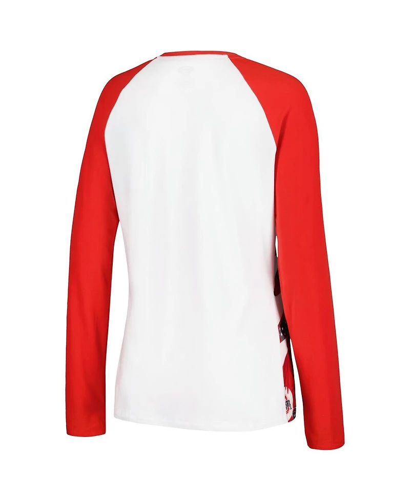 Women's Concepts Sport Scarlet Ohio State Buckeyes Tinsel Ugly Sweater Long Sleeve T-shirt and Pants Sleep Set
