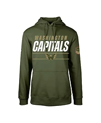 Men's LevelWear Olive Washington Capitals Podium Fleece Pullover Hoodie
