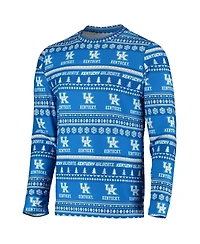 Men's Concepts Sport Royal Kentucky Wildcats Ugly Sweater Knit Long Sleeve Top and Pant Set