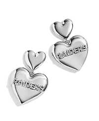 Women's Wear by Erin Andrews x Baublebar Silver-Tone Las Vegas Raiders Heart Statement Drop Earrings