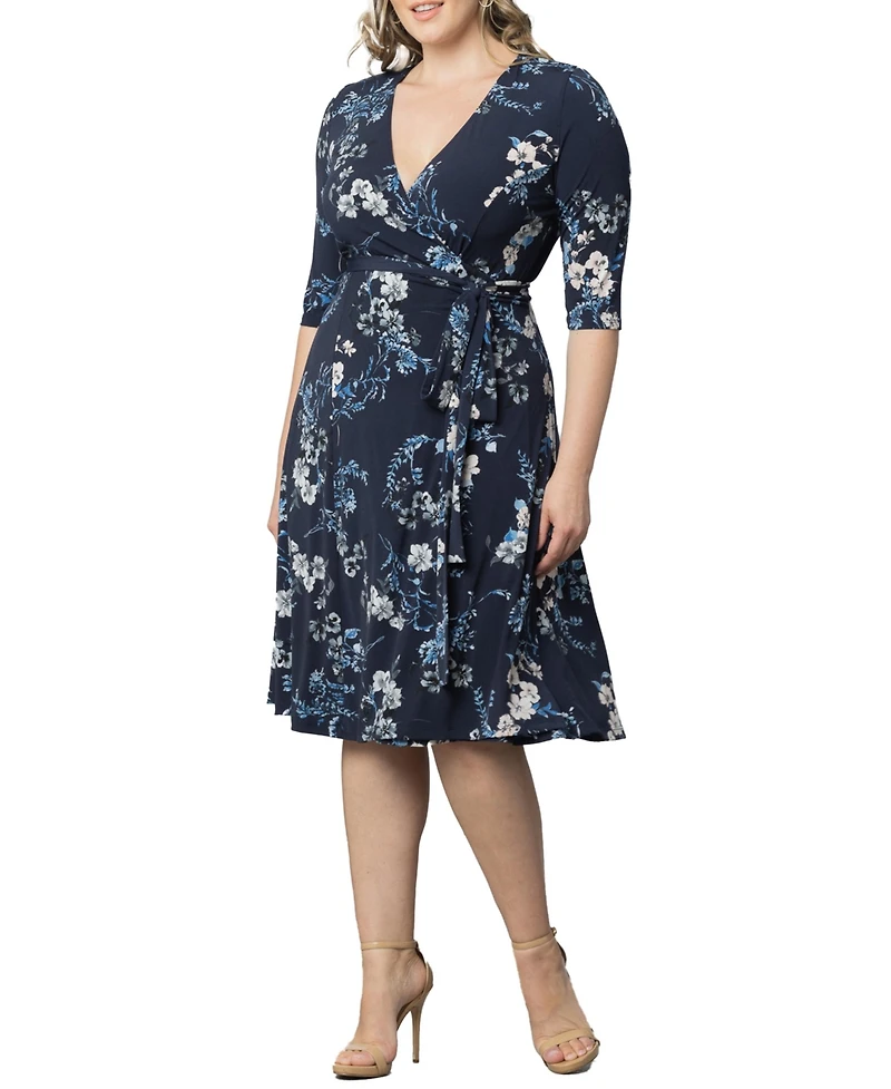 Kiyonna Plus Signature Print Wrap Dress