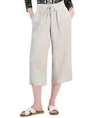Jm Collection Women's Gauze Cropped Pull-On Pants, Created for Macy's