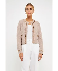 Women's Sequins Trim Cardigan