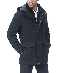 Bgsd Men Kenneth Wool Blend Car Coat with Bib