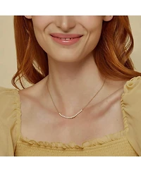 Sterling Silver 18k Gold Plated Rosalie Cultured Pearl Necklace