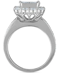 Diamond Princess Quad Cluster Halo Engagement Ring (2-1/2 ct. t.w.) in 14k White Gold