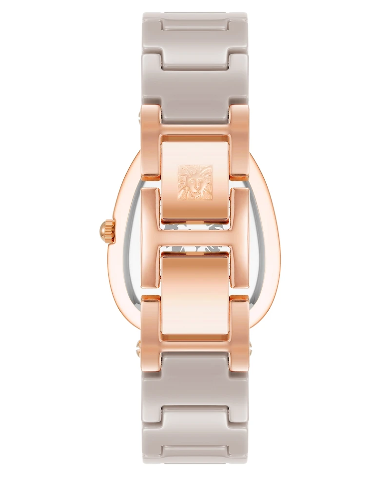 Anne Klein Women's Quartz Taupe Ceramic Link Bracelet Watch, 36mm