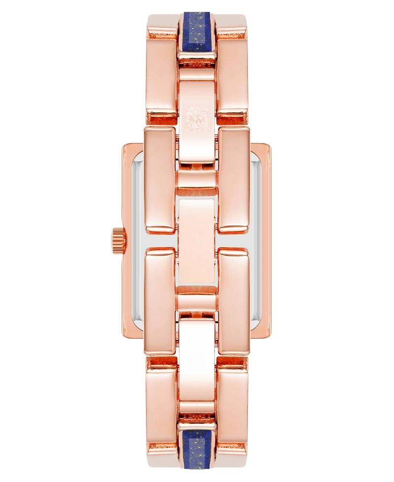 Anne Klein Women's Quartz Rose Gold-Tone Alloy and Blue Lapis Watch, 28mm