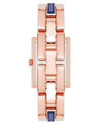 Anne Klein Women's Quartz Rose Gold-Tone Alloy and Blue Lapis Watch, 28mm