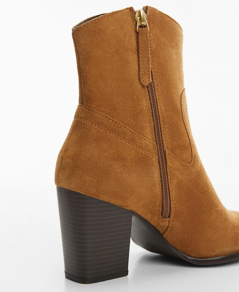 Mango Women's Heel Suede Ankle Boot