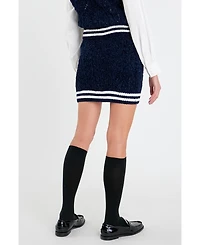 Women's Chenille Contrast Mini Skirt