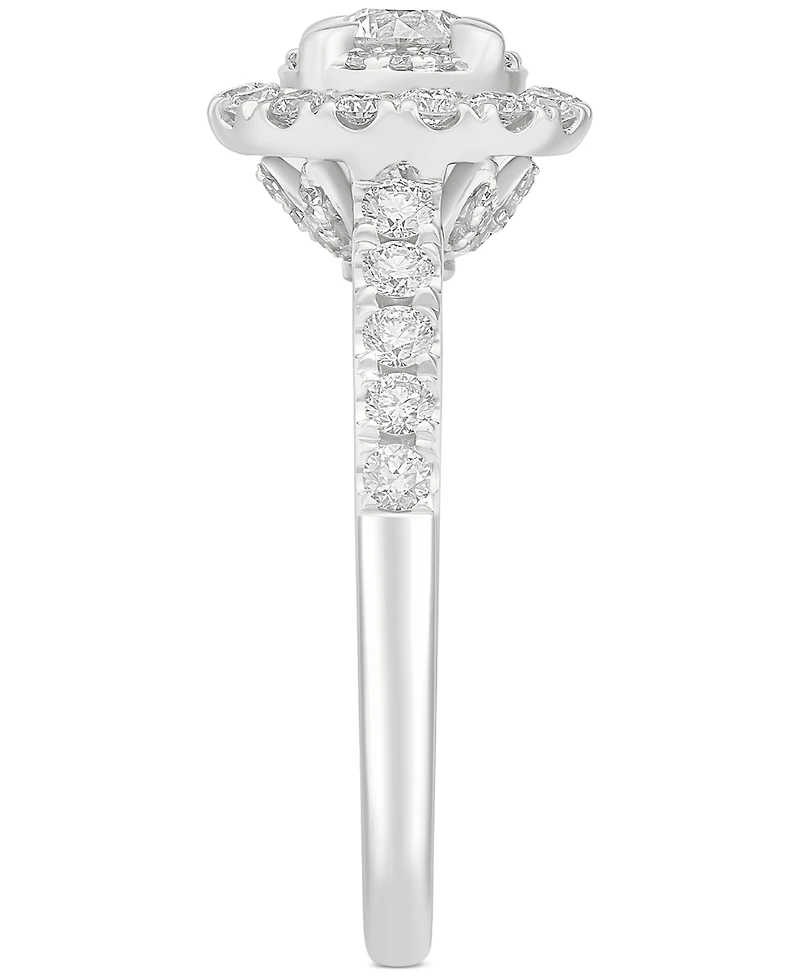 Diamond Double Halo Engagement Ring (1 ct. t.w.) in 14k White Gold