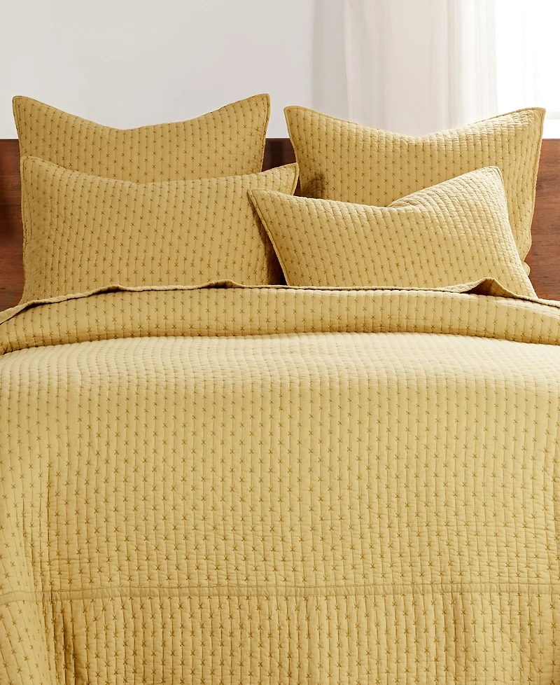 Levtex Cross Stitch Stitching 2-Pc. Sham Set, European