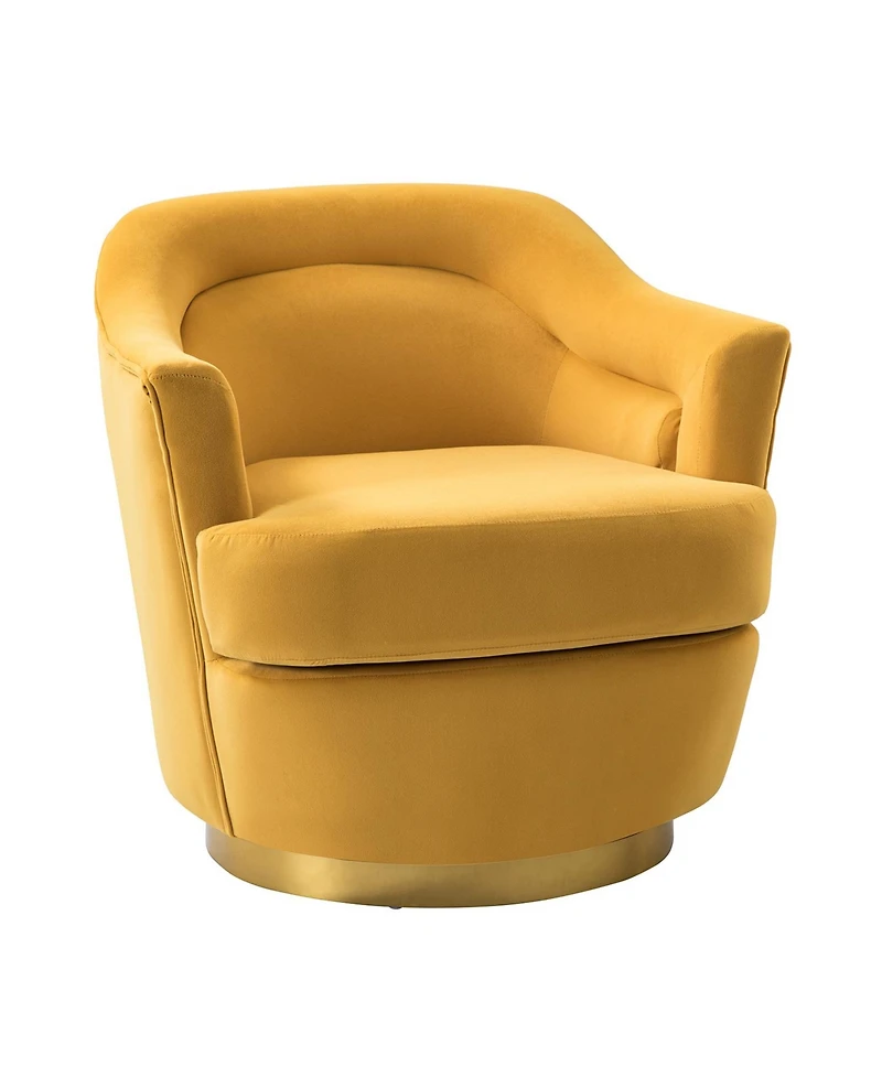 Hulala Home Kanstantin Modern Swivel Barrel Chair with Metal Base