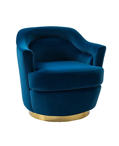 Hulala Home Kanstantin Modern Swivel Barrel Chair with Metal Base