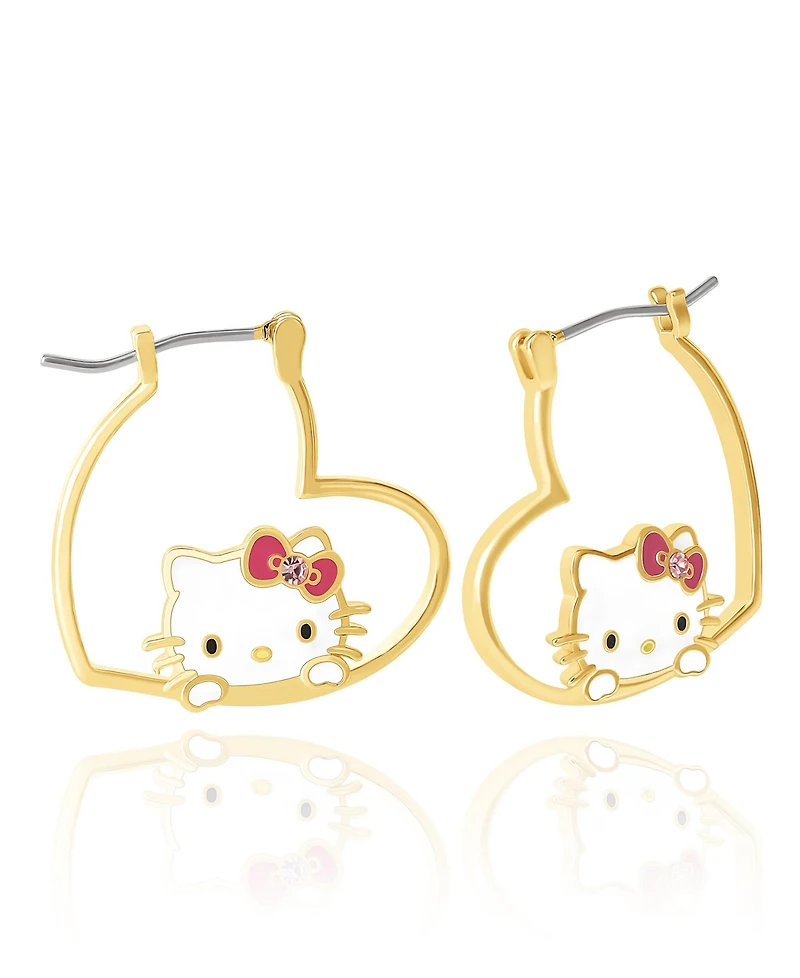 Sanrio Hello Kitty Heart Hoop Earrings