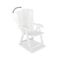 Reclining Patio Chairs 2 pcs Plastic White