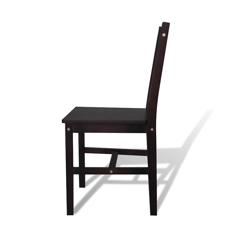 Dining Chairs 4 pcs Dark Brown Pinewood