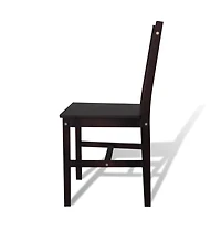 Dining Chairs 4 pcs Dark Brown Pinewood